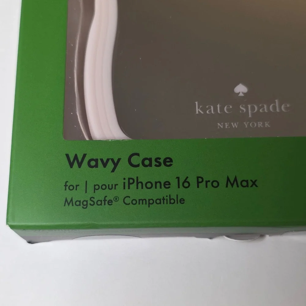 New Kate Spade New York Wavy Case Mirrored iPhone 16 Pro Max MagSafe Light Pink